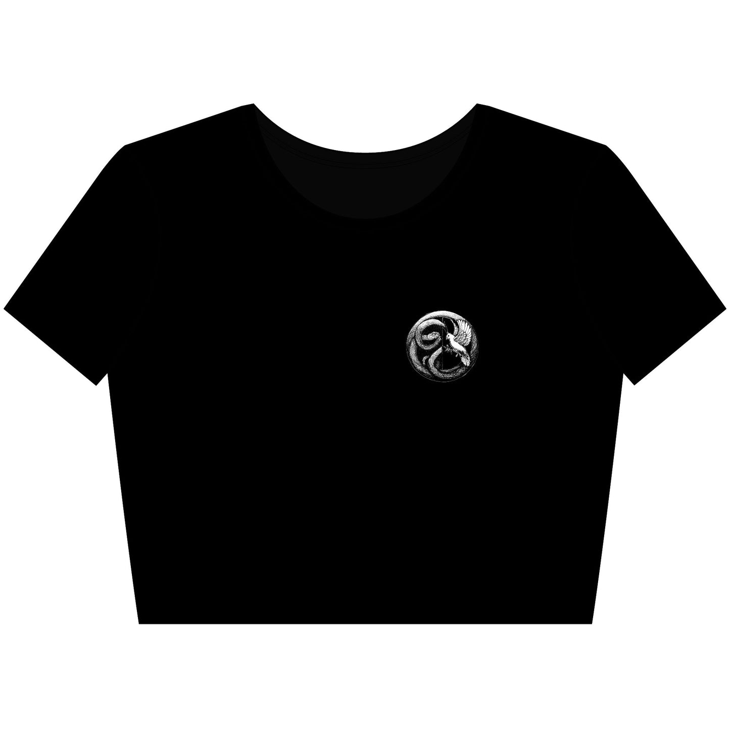 Crop Tee — Dove & Serpent Matthew 10:16 Christian Graphic Crop Top