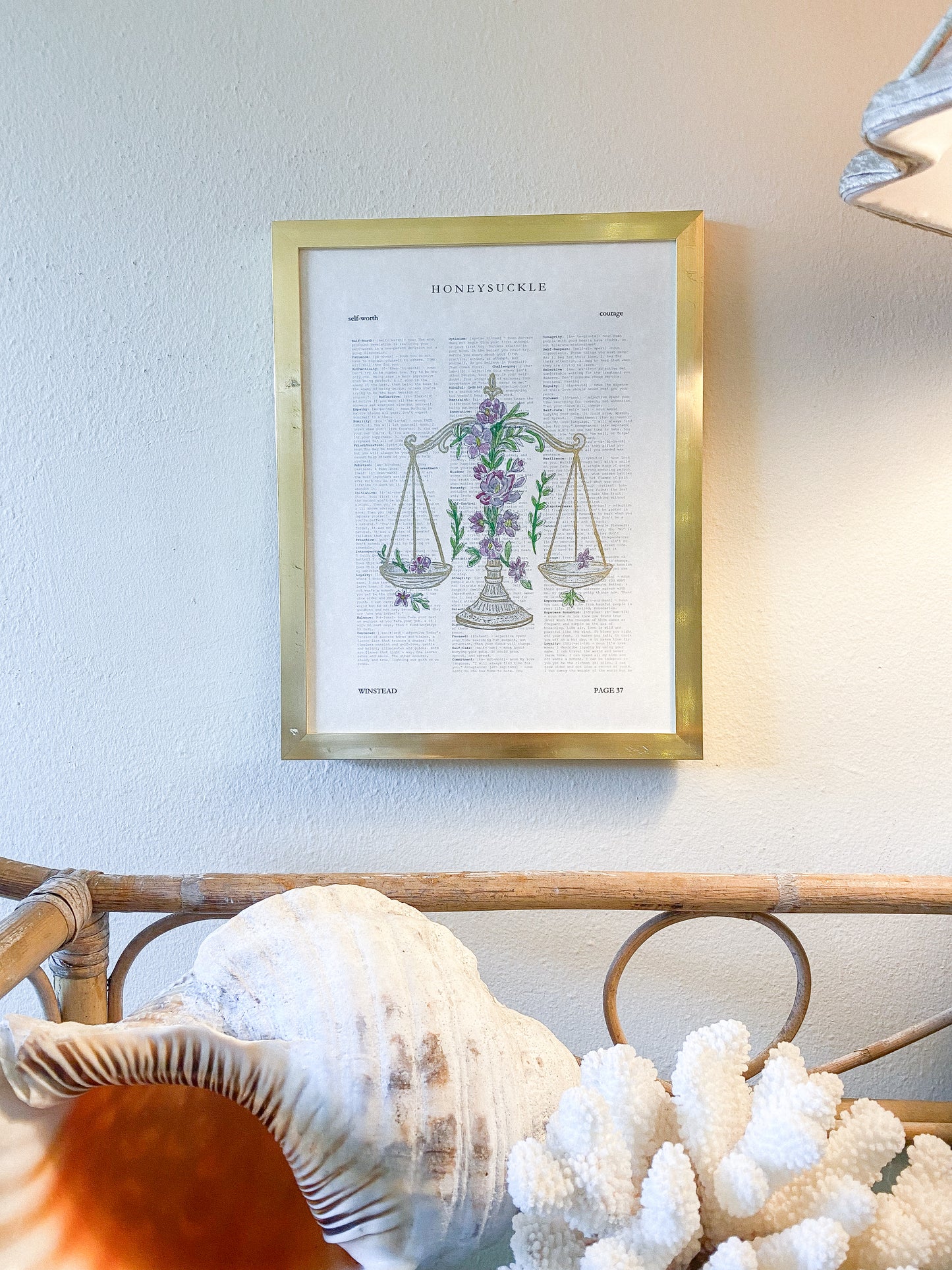 Hand-Painted Scales of Justice, poems of self worth,  Gold-Embellished Balance Scales | Literary Wall Art